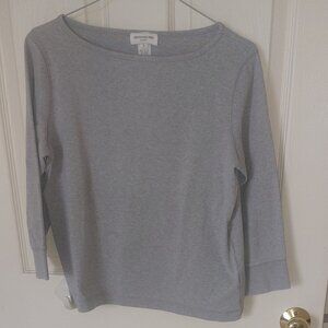 Jones New York Grey Tee  3/4 sleeve